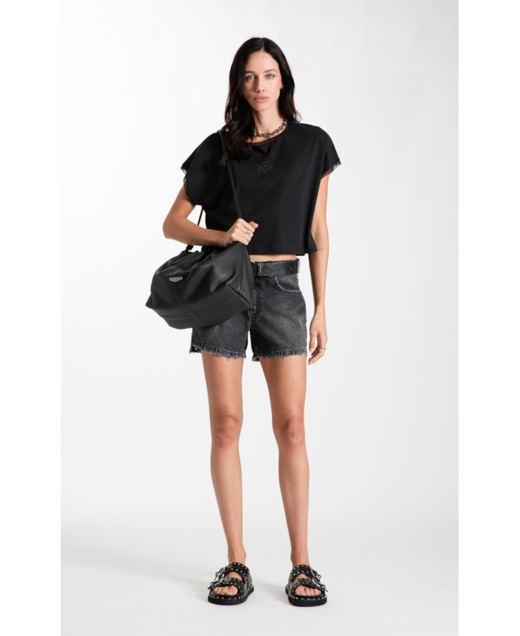 Blusa Ellus Blusa Tule Details Preto