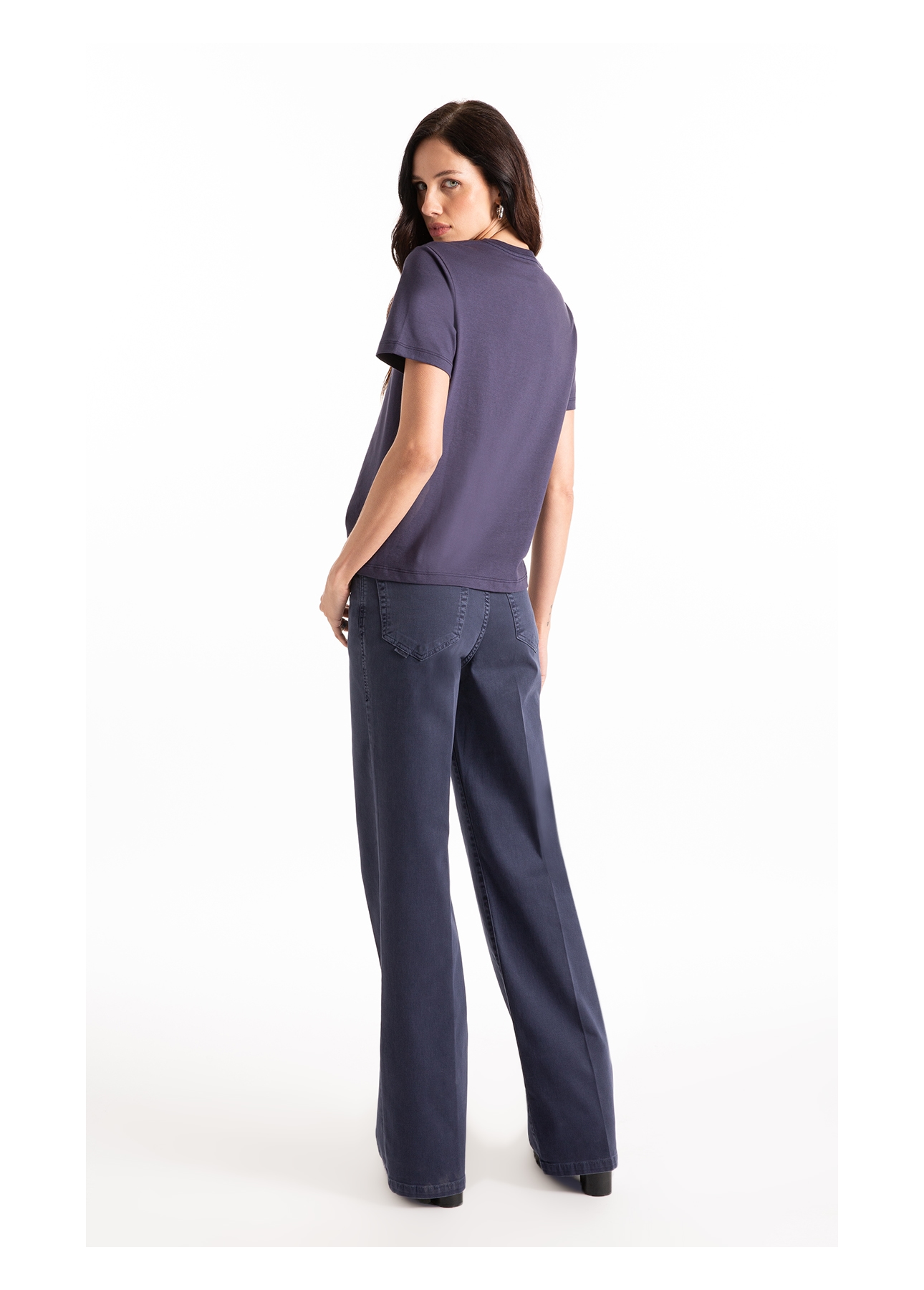 Blusa  Ellus Classic Slim Purple Blue