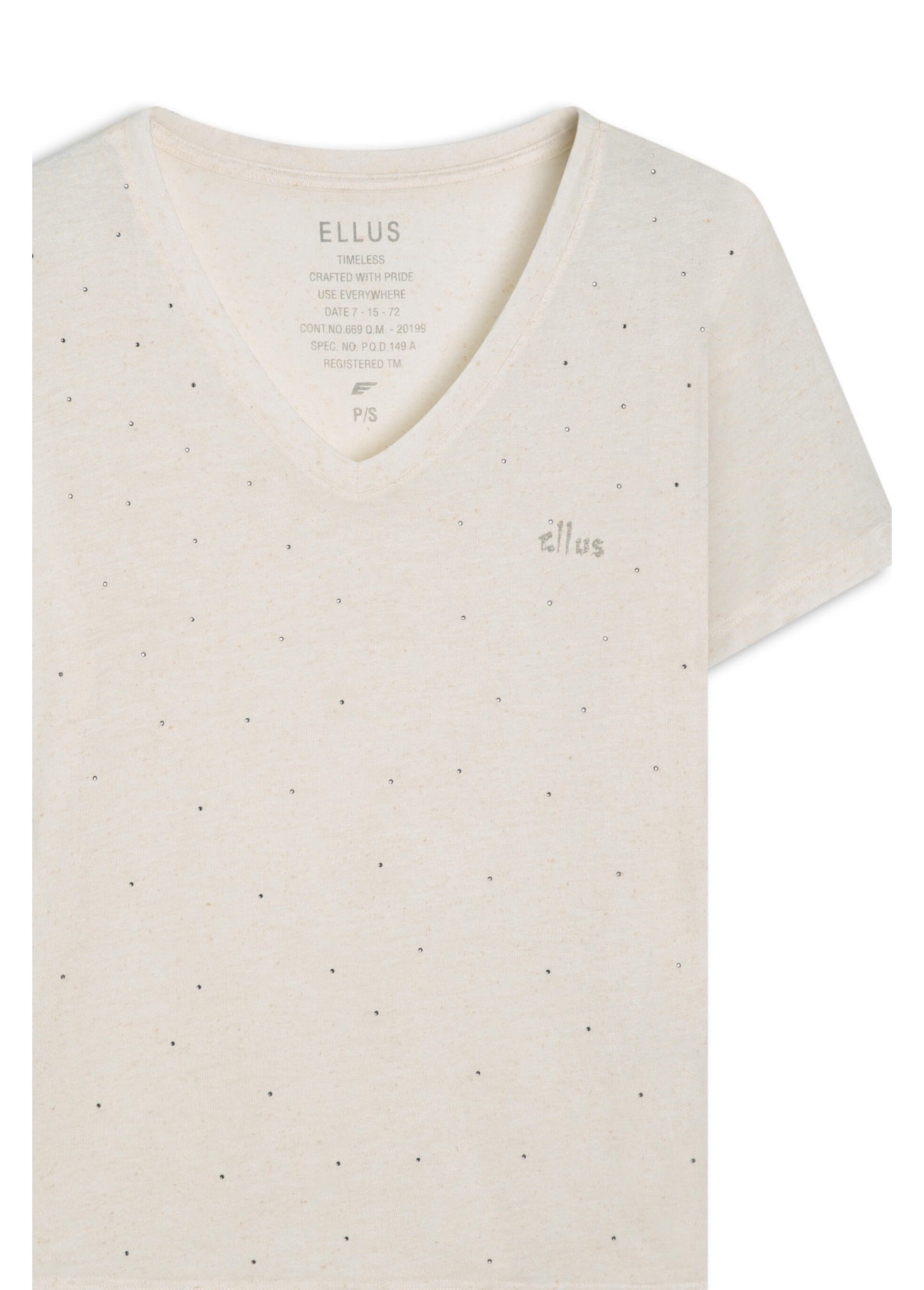 Blusa Ellus Classic Slim Strass  Cru