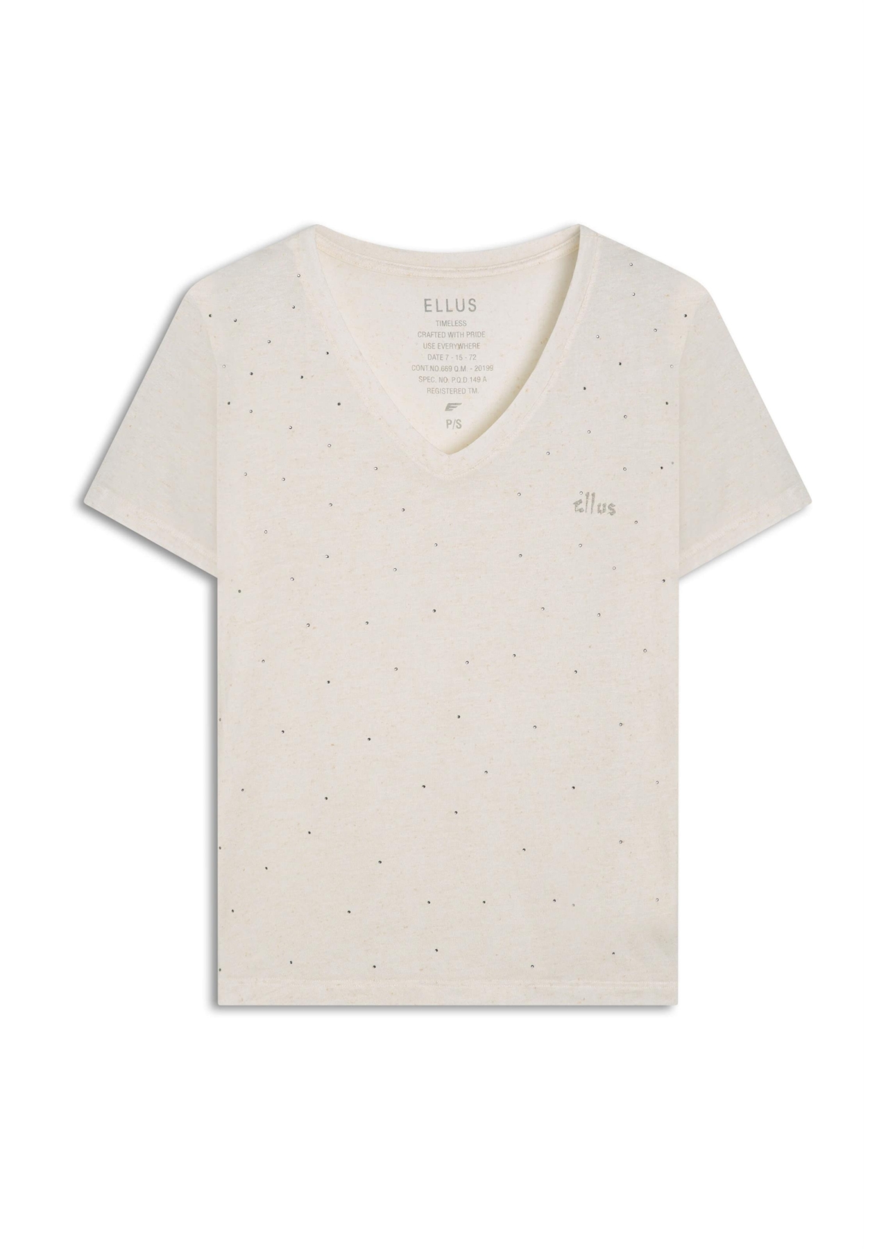 Blusa Ellus Classic Slim Strass  Cru