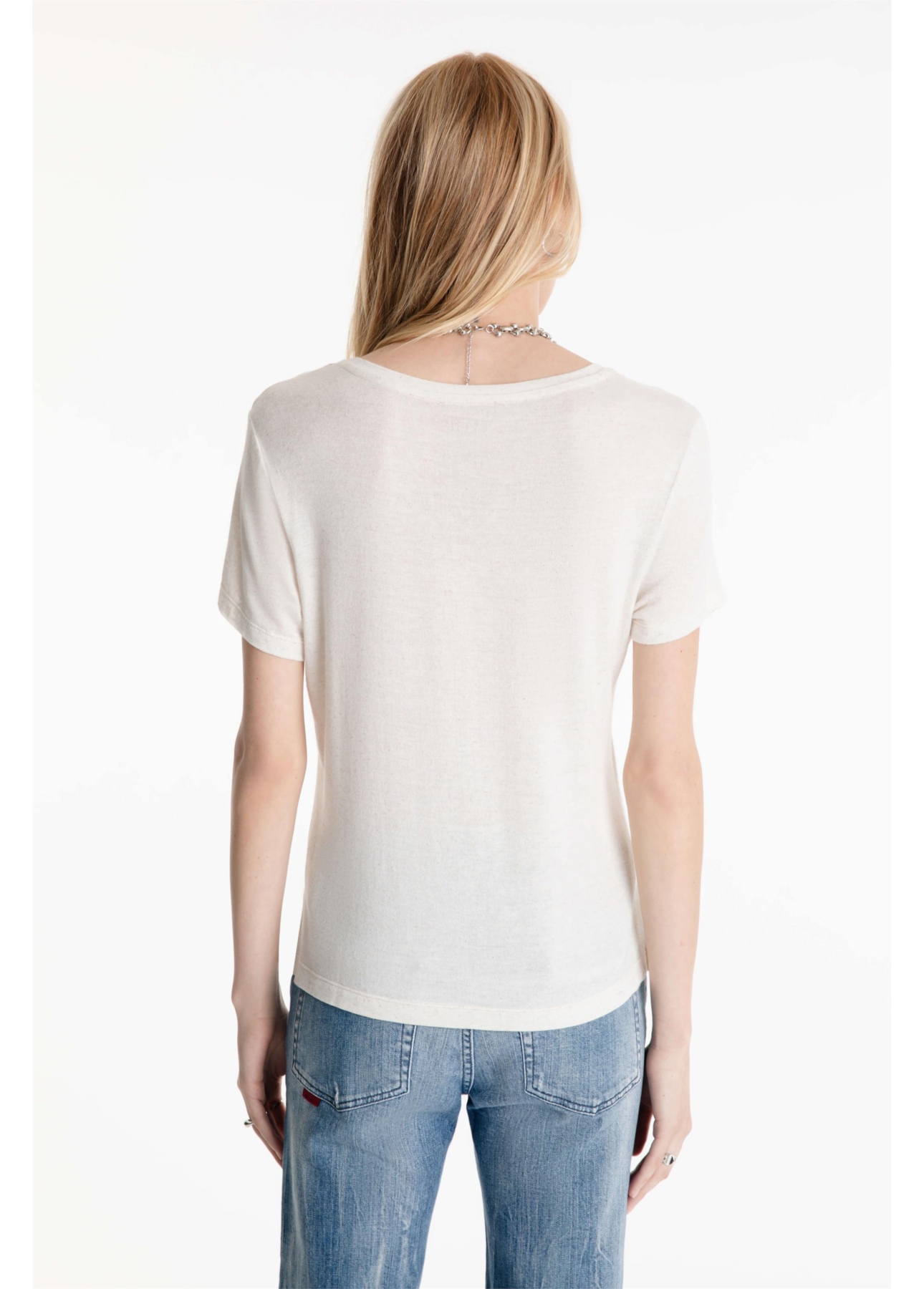 Blusa Ellus Classic Slim Strass  Off White