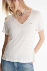 Blusa Ellus Classic Slim Strass  Off White