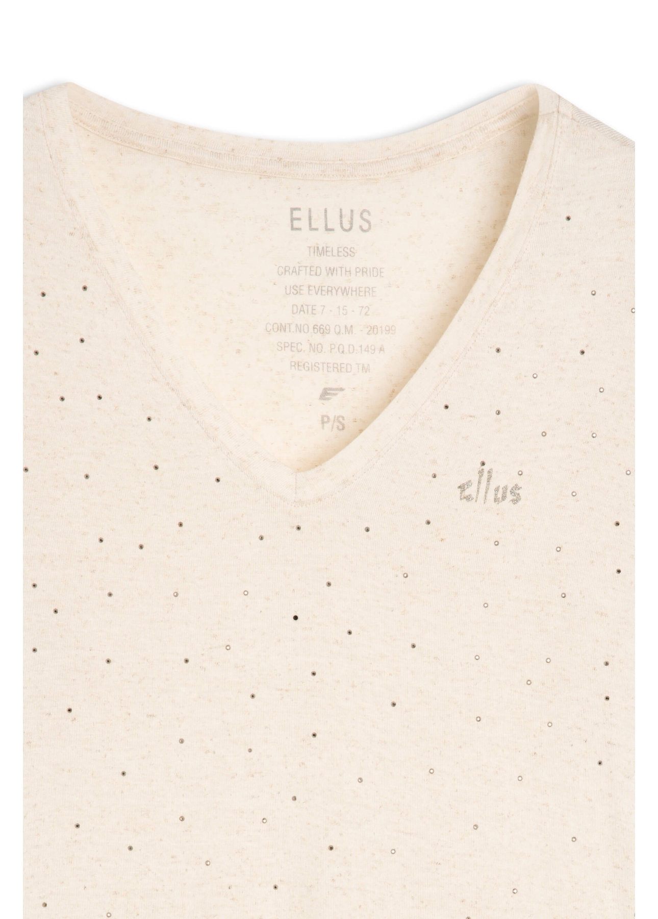 Blusa Ellus Classic Slim Strass  Off White