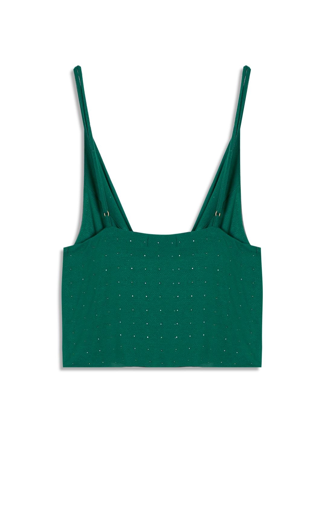 トップス ueta Blusa Ellus Crepe Desire Hotfix Top Verde Bandeira