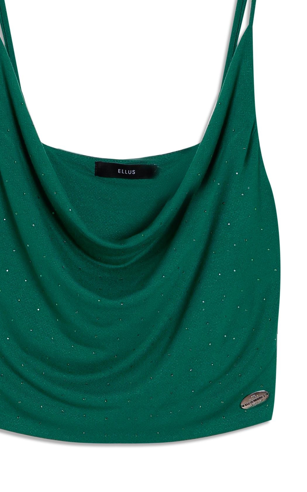 Blusa Ellus Crepe Desire Hotfix Top Verde Bandeira