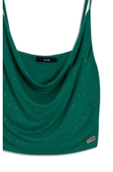 Blusa Ellus Crepe Desire Hotfix Top Verde Bandeira