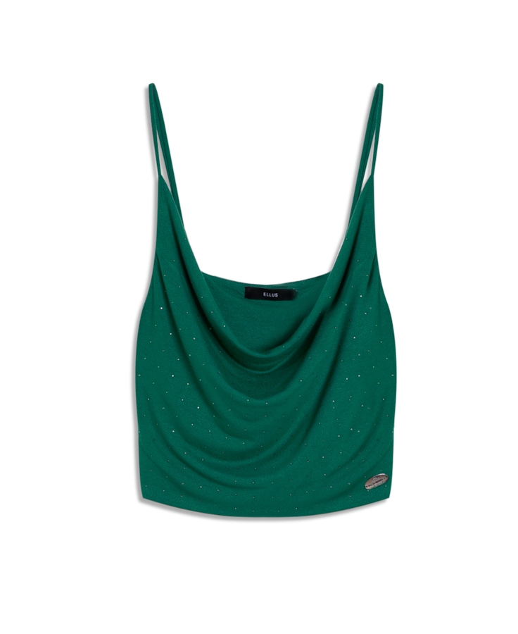 Blusa Ellus Crepe Desire Hotfix Top Verde Bandeira