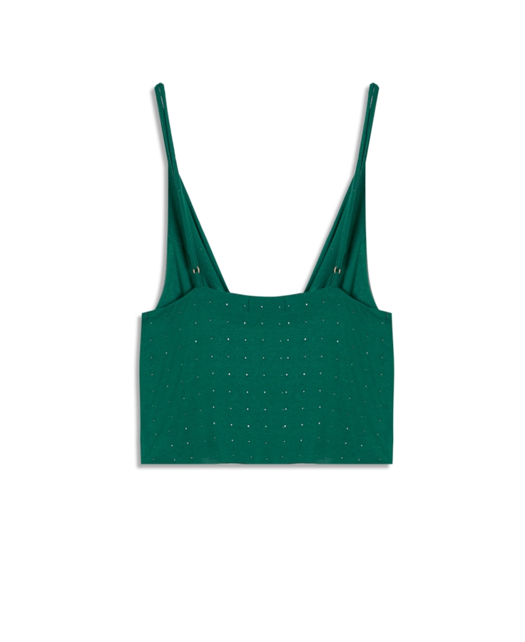 Blusa Ellus Crepe Desire Hotfix Top Verde Bandeira