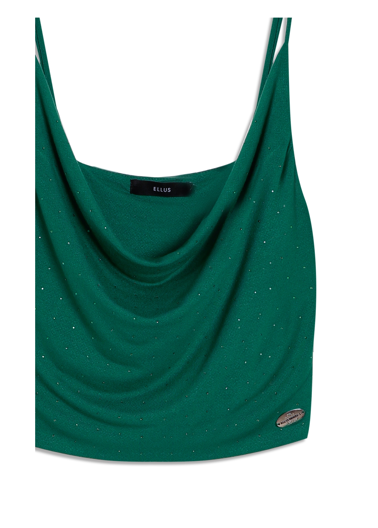 Blusa Ellus Crepe Desire Hotfix Top Verde Bandeira