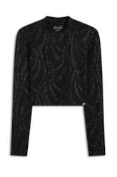 Blusa Ellus Cropped Lurex Preto