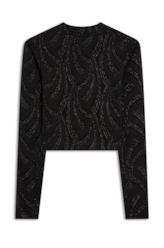 Blusa Ellus Cropped Lurex Preto