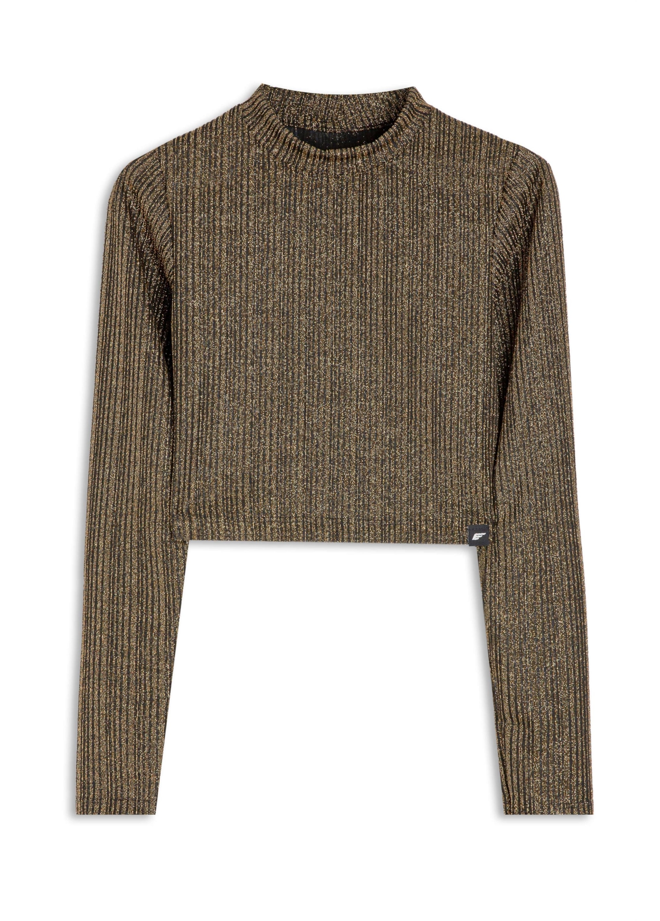 Blusa Ellus Cropped Lurex Preto C/ Dourado