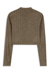 Blusa Ellus Cropped Lurex Preto C/ Dourado