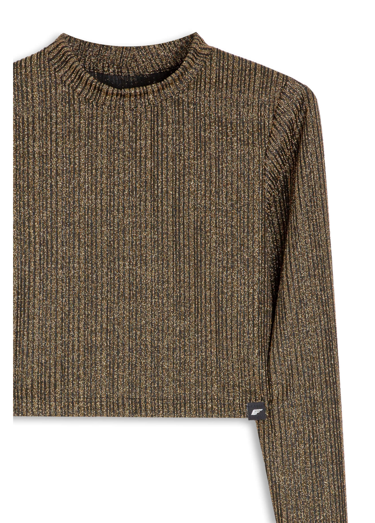 Blusa Ellus Cropped Lurex Preto C/ Dourado