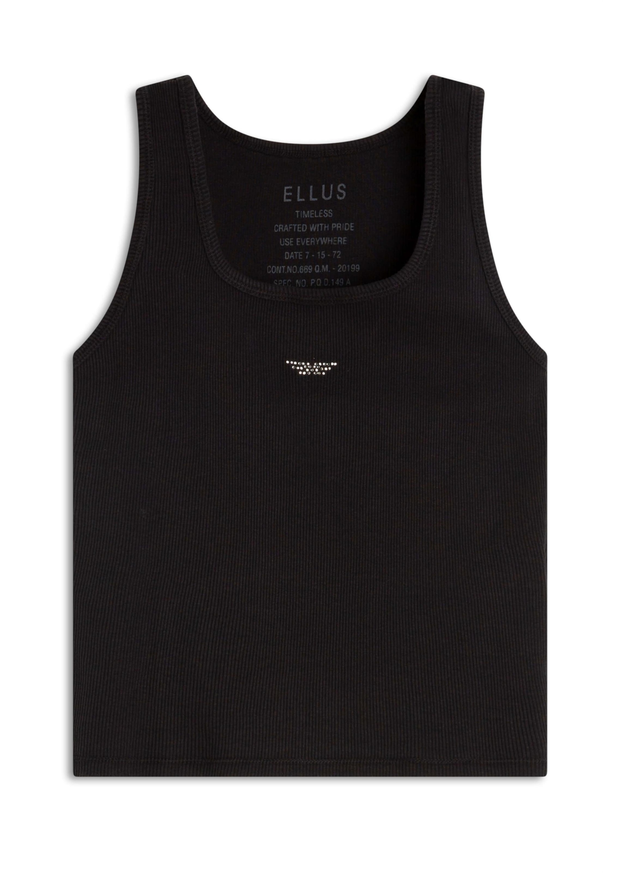 Blusa Ellus  Cropped Sleeveless Preto
