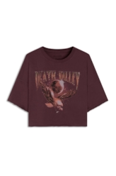 Blusa Ellus Death Valley Cropped Dark Wine