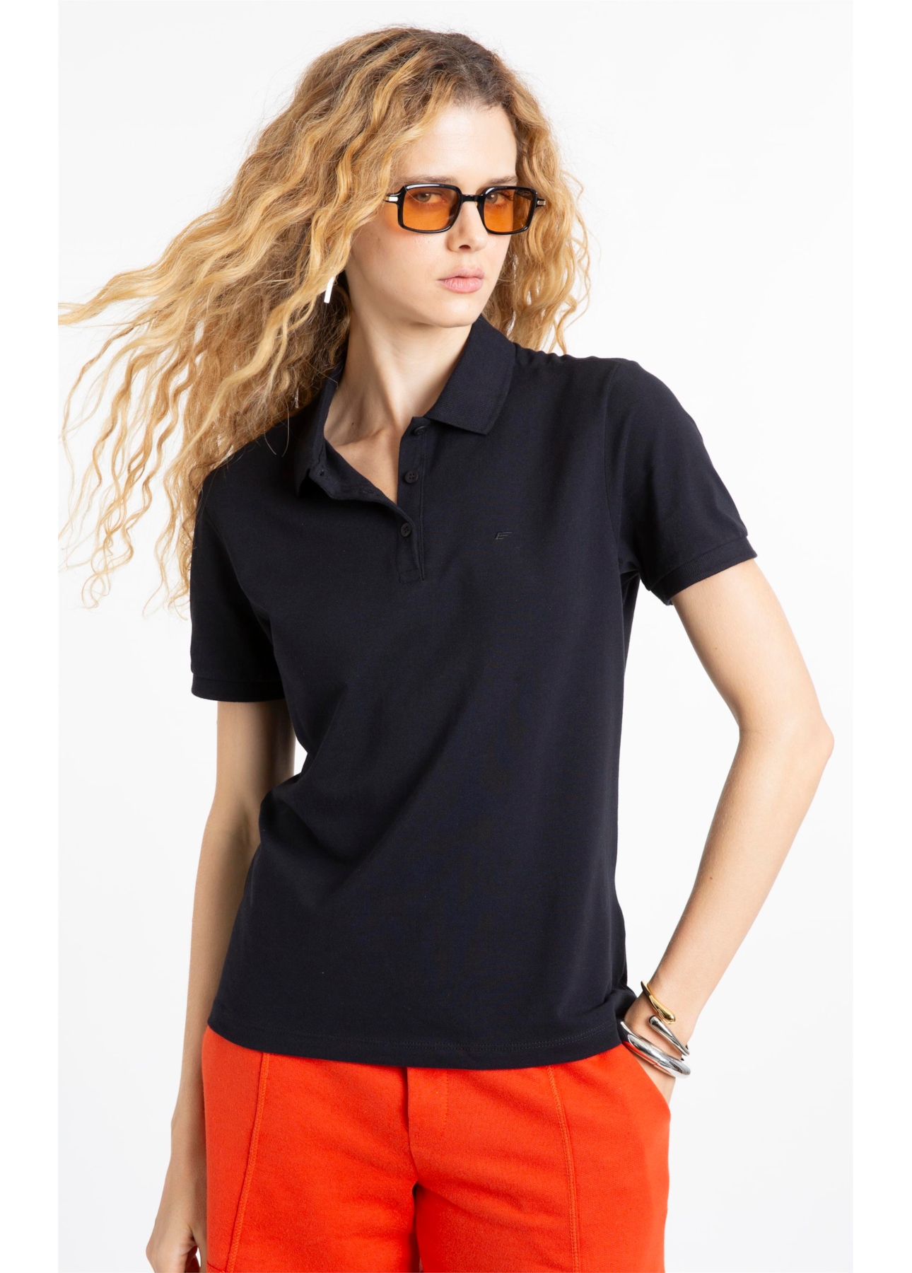 Blusa Ellus Easa Polo Piquet Preto