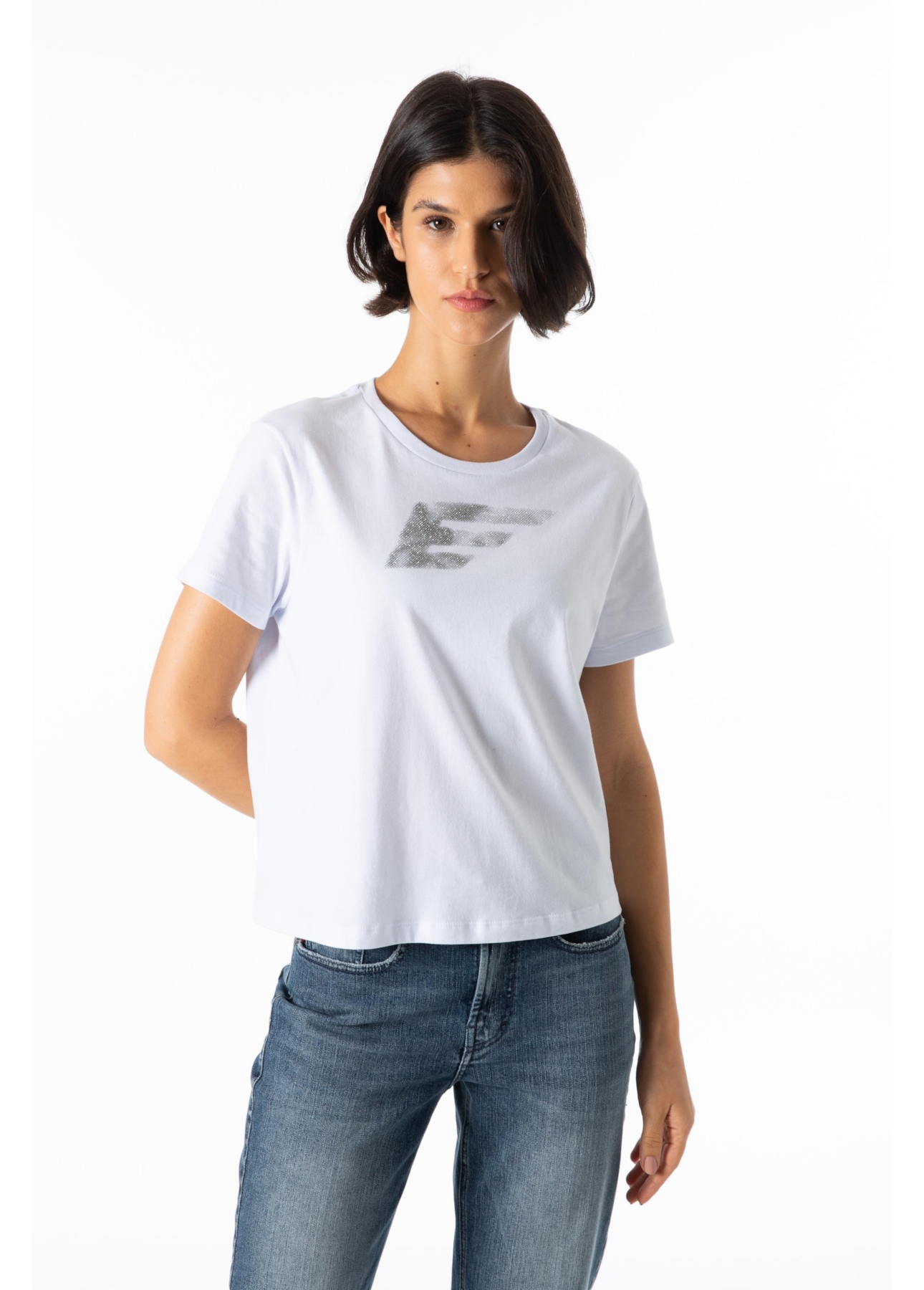 Blusa Ellus Easa Wavy Glitter Branco
