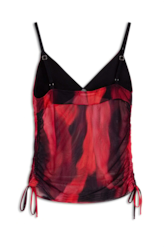 Blusa Ellus Flames Draped Sleeveless Vermelho