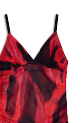 Blusa Ellus Flames Draped Sleeveless Vermelho