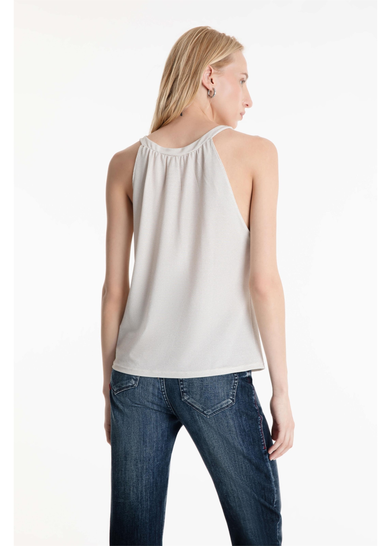 Blusa Ellus Halterneck Sky Off White