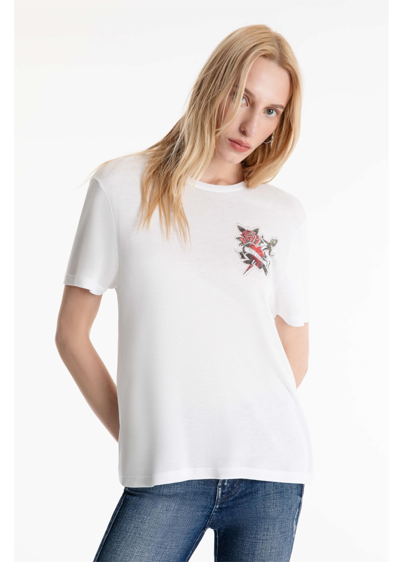 Blusa Ellus Heart Tattoo Milao Mc Branco