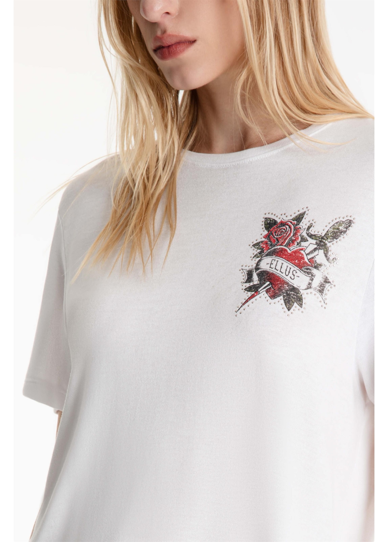 Blusa Ellus Heart Tattoo Milao Mc Branco