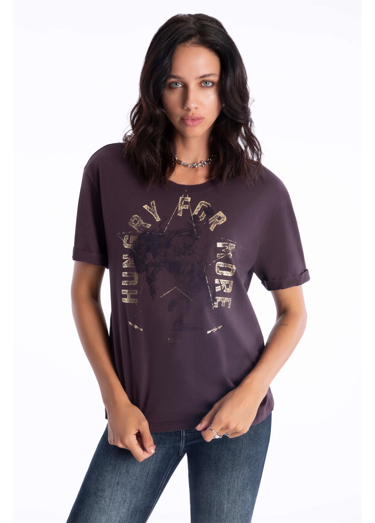 Blusa Ellus Hungry For More Dark Wine