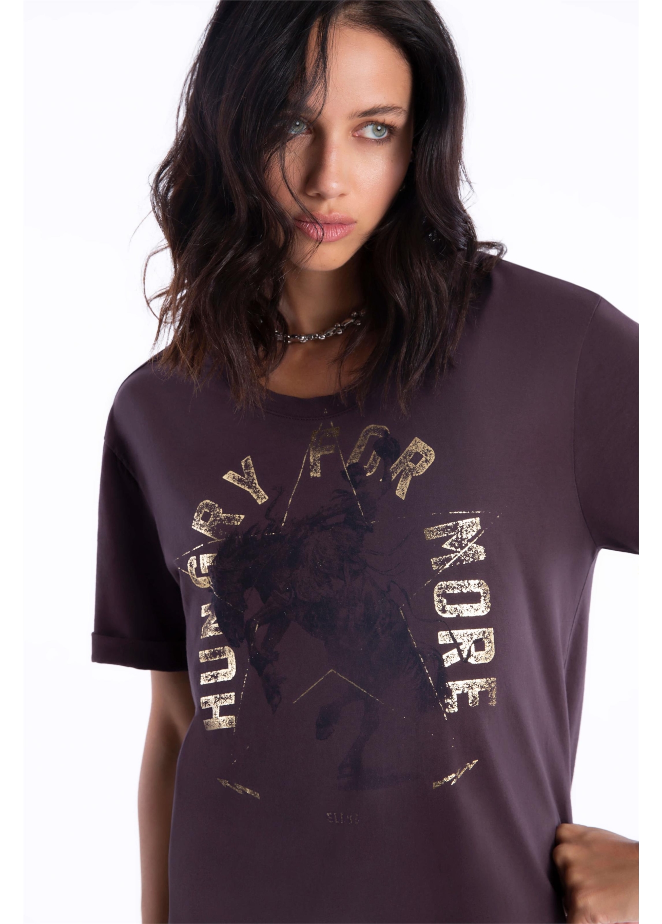 Blusa Ellus Hungry For More Dark Wine