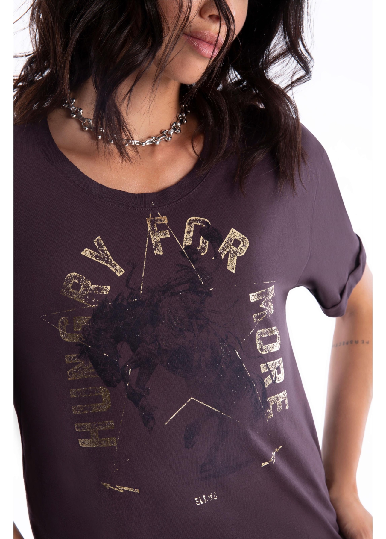 Blusa Ellus Hungry For More Dark Wine