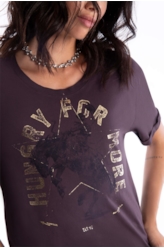 Blusa Ellus Hungry For More Dark Wine