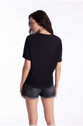 Blusa Ellus Ink Relevo Preto