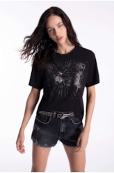Blusa Ellus Ink Relevo Preto