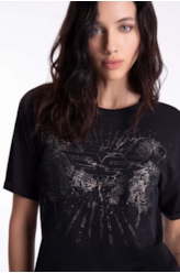 Blusa Ellus Ink Relevo Preto