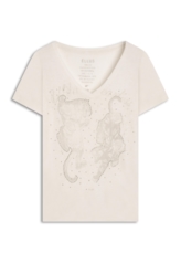 Blusa Ellus Linen Wild And Fearless Off White