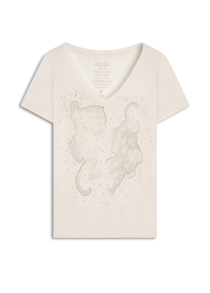 Blusa Ellus Linen Wild And Fearless Off White
