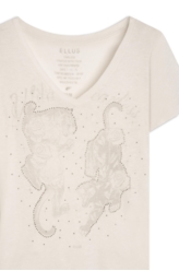 Blusa Ellus Linen Wild And Fearless Off White