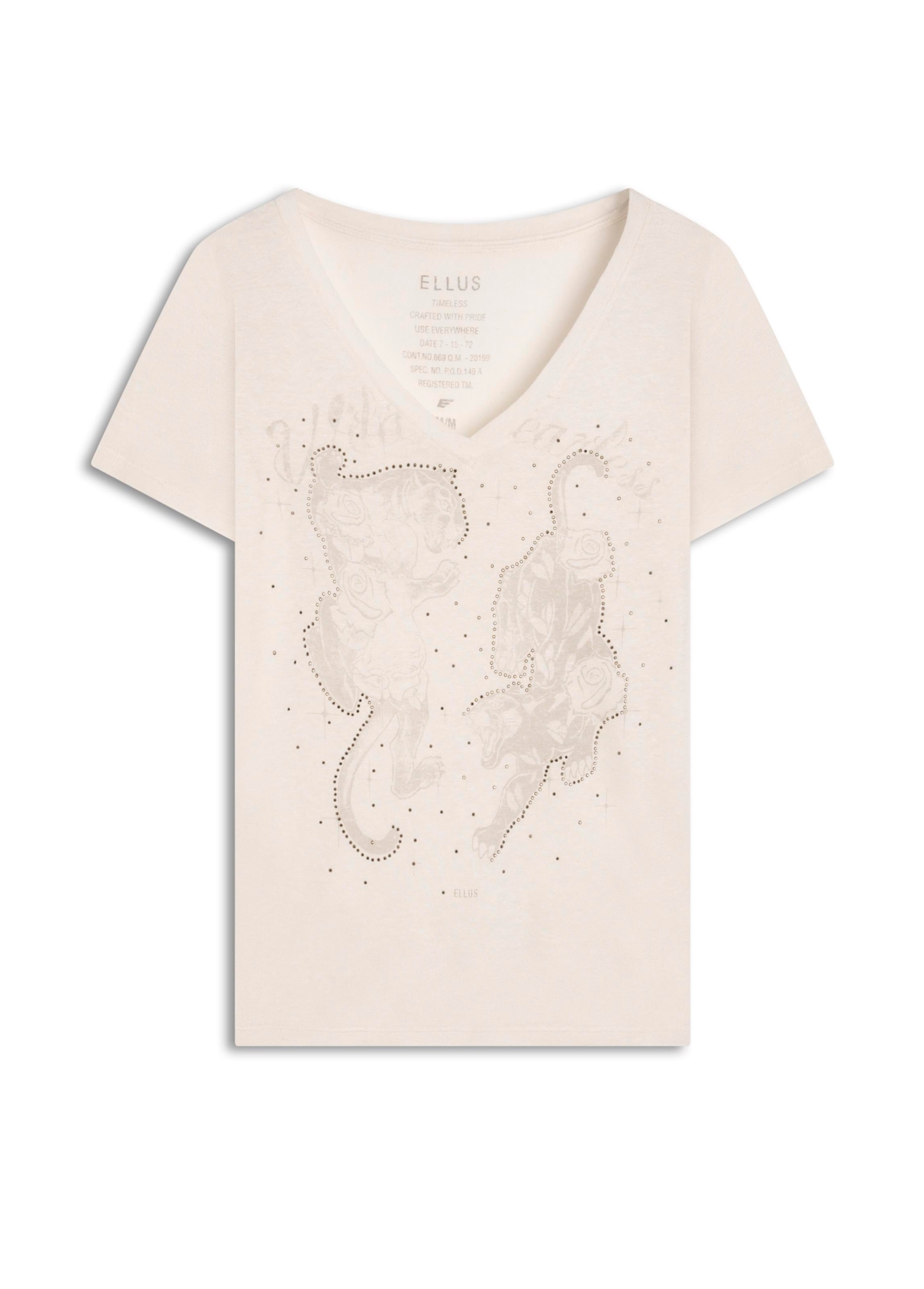 Blusa Ellus Linen Wild And Fearless Off White