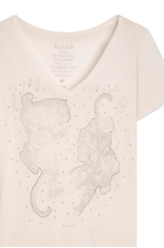 Blusa Ellus Linen Wild And Fearless Off White