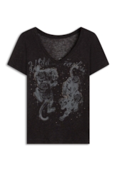 Blusa Ellus Linen Wild And Fearless Preto