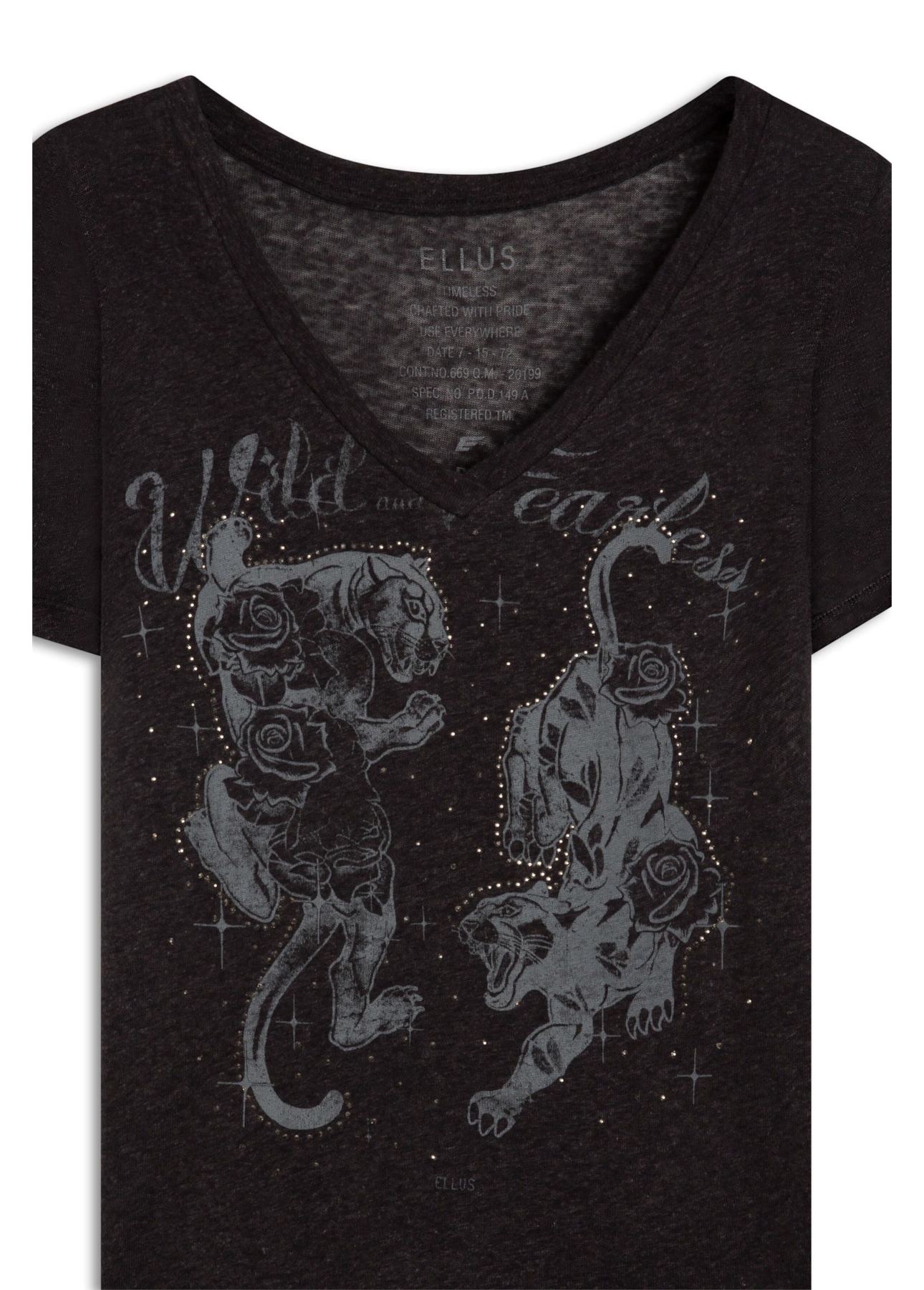 Blusa Ellus Linen Wild And Fearless Preto