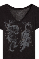 Blusa Ellus Linen Wild And Fearless Preto