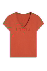 Blusa Ellus Live To Fly Goiaba