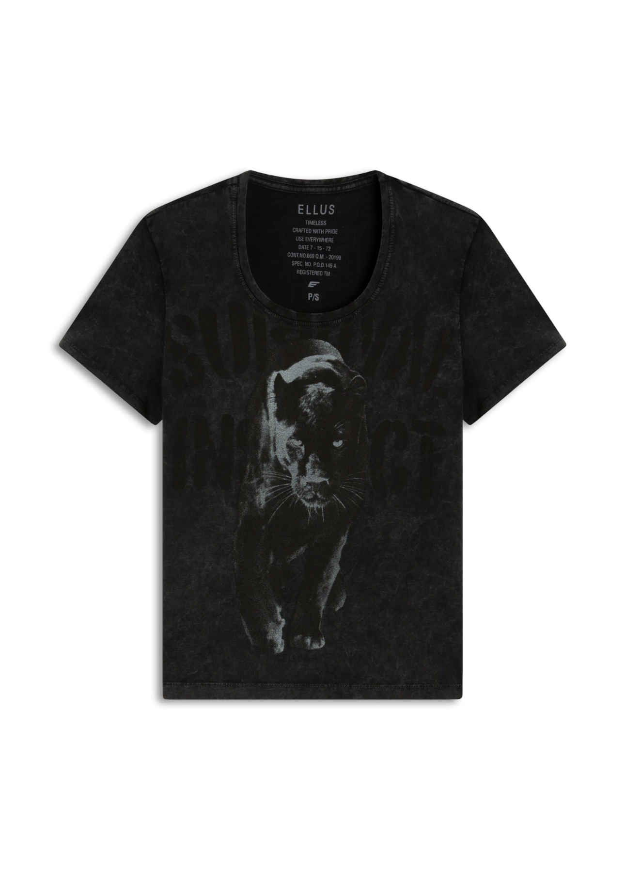 Blusa Ellus Marble Panther Barcelona Preto