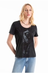 Blusa Ellus Marble Panther Barcelona Preto