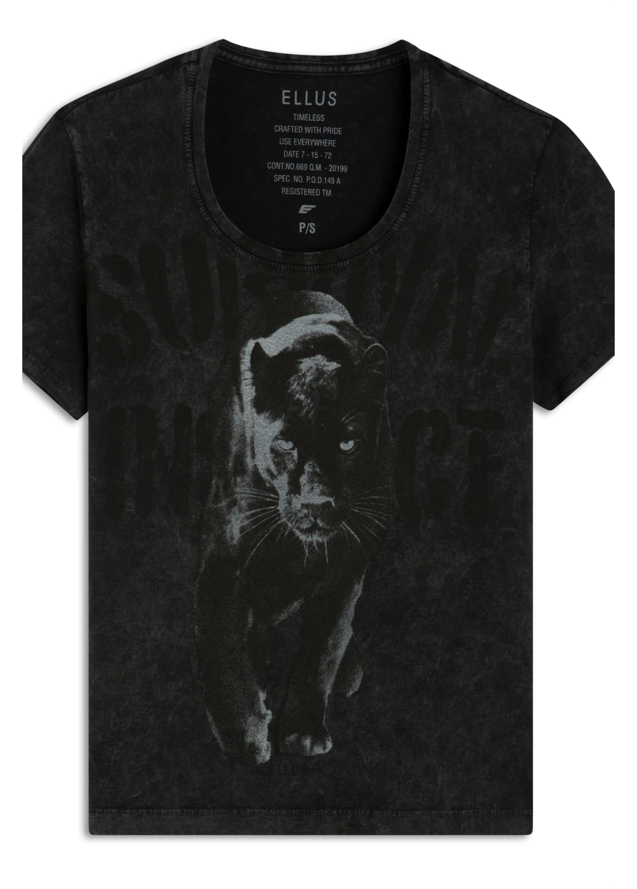 Blusa Ellus Marble Panther Barcelona Preto