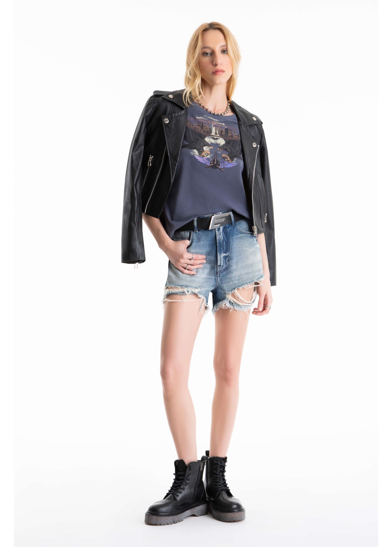 Blusa Ellus Milao Aviator Purple Blue