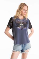 Blusa Ellus Milao Aviator Purple Blue