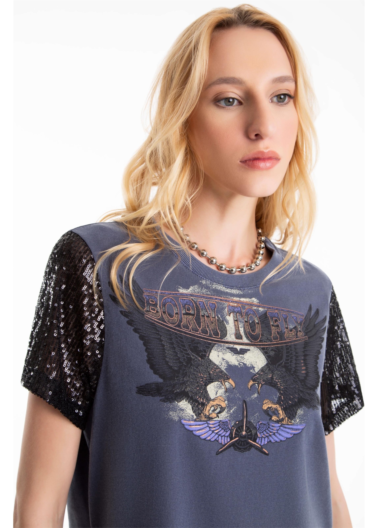 Blusa Ellus Milao Aviator Purple Blue