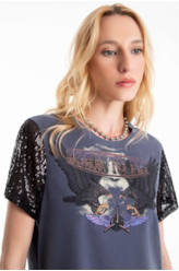 Blusa Ellus Milao Aviator Purple Blue